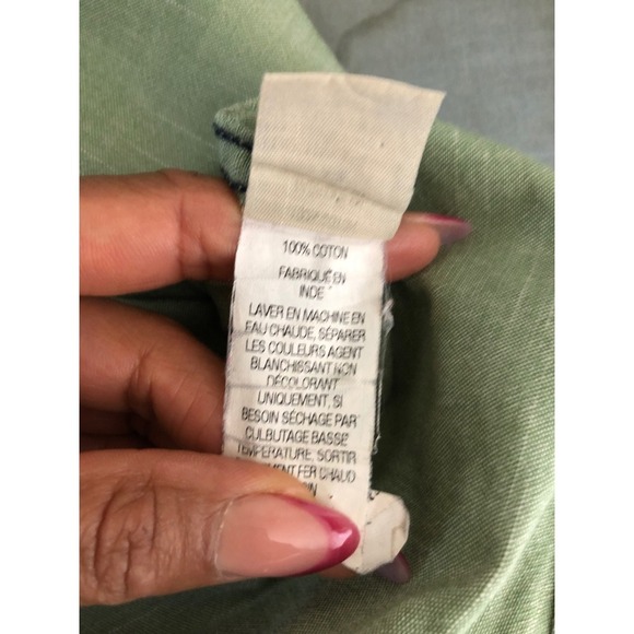 L.L.Bean Mens 100% Cotton XL Regular Fit Green Button Down Shirt Long Sleeve - Picture 3 of 16